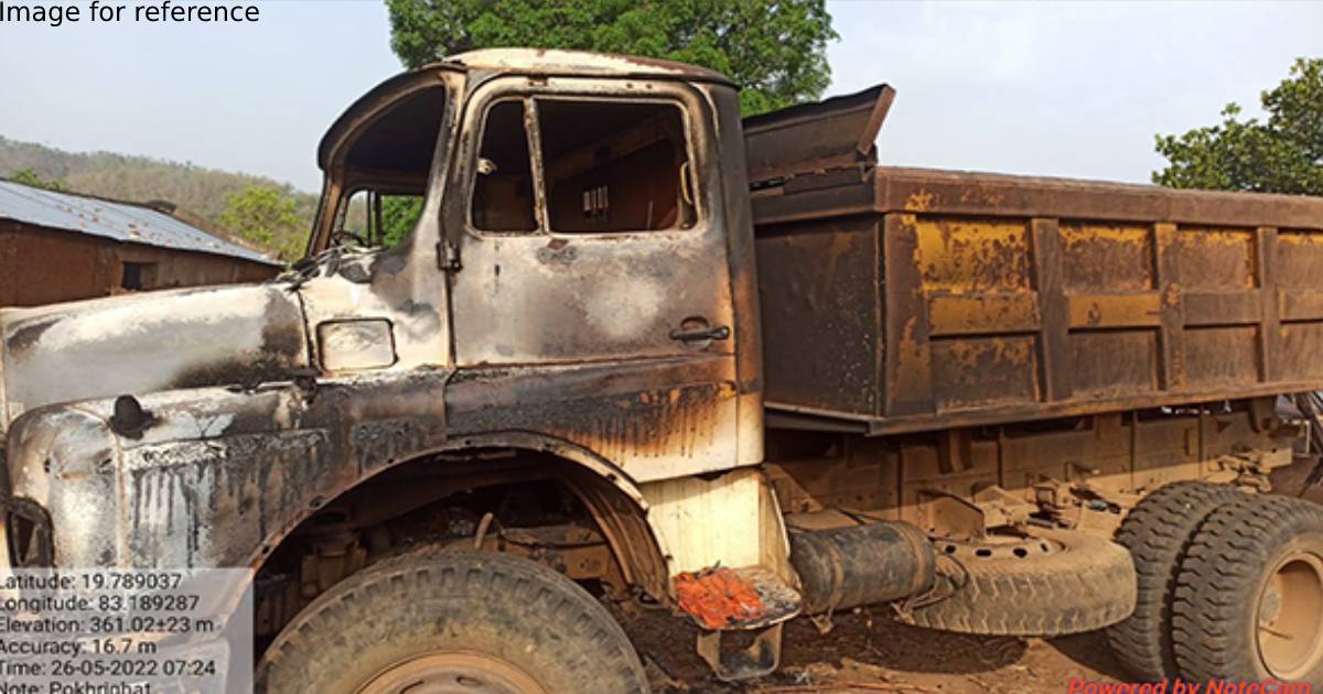 Naxals torch six vehicles in Odisha's Kalahandi
